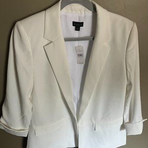 White Ann Taylor 3/4 Sleeve Blazer (Size M)